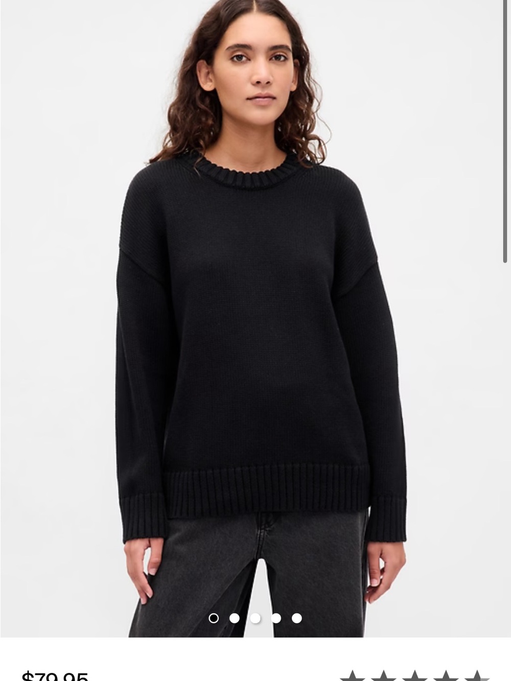 Gap cotton oversized sweater nwt black